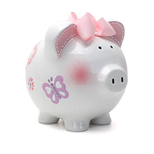 Load image into Gallery viewer, Elegant 8" Ceramic Piggy Bank for Girls - Butterfly Patterned Savings Bank