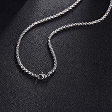 Load image into Gallery viewer, 24 Inch Stainless Steel Box Chain with Sterling Silver Cross Pendant for Him