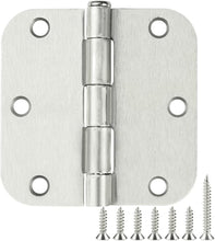 Load image into Gallery viewer, Rounded Satin Nickel 3.5'' Door Hinges - 36 Pack with Screws for Durable Use