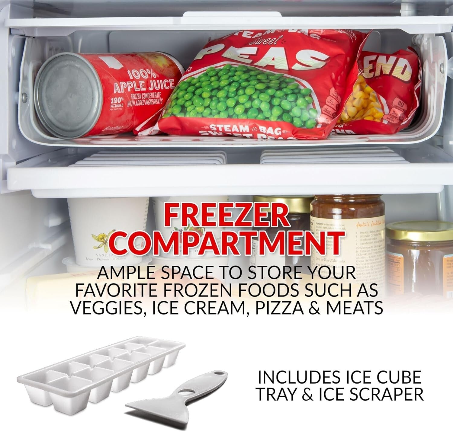 Energy Efficient Black 3.2 Cu. Ft. Fridge with Adjustable Thermostat & Shelves