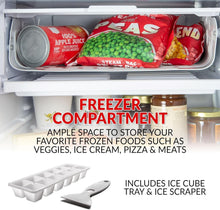 Load image into Gallery viewer, Energy Efficient Black 3.2 Cu. Ft. Fridge with Adjustable Thermostat &amp; Shelves