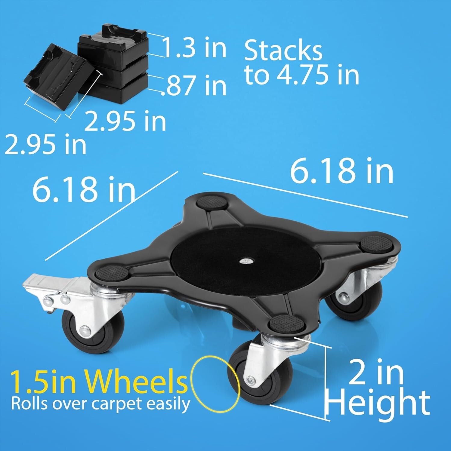 2000 lbs Capacity Furniture Dolly Set with Wheels - Perfect for Safe Relocations