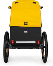 Load image into Gallery viewer, Yellow &amp; Black Kids Lightweight Bike Trailer with Safety Features &amp; Cargo Space