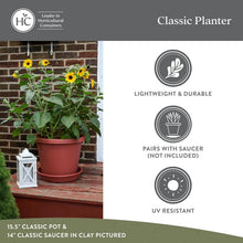 Load image into Gallery viewer, Stylish Classic 20" Black Plastic Garden Pots for Herbs &amp; Flowers – Set of Two