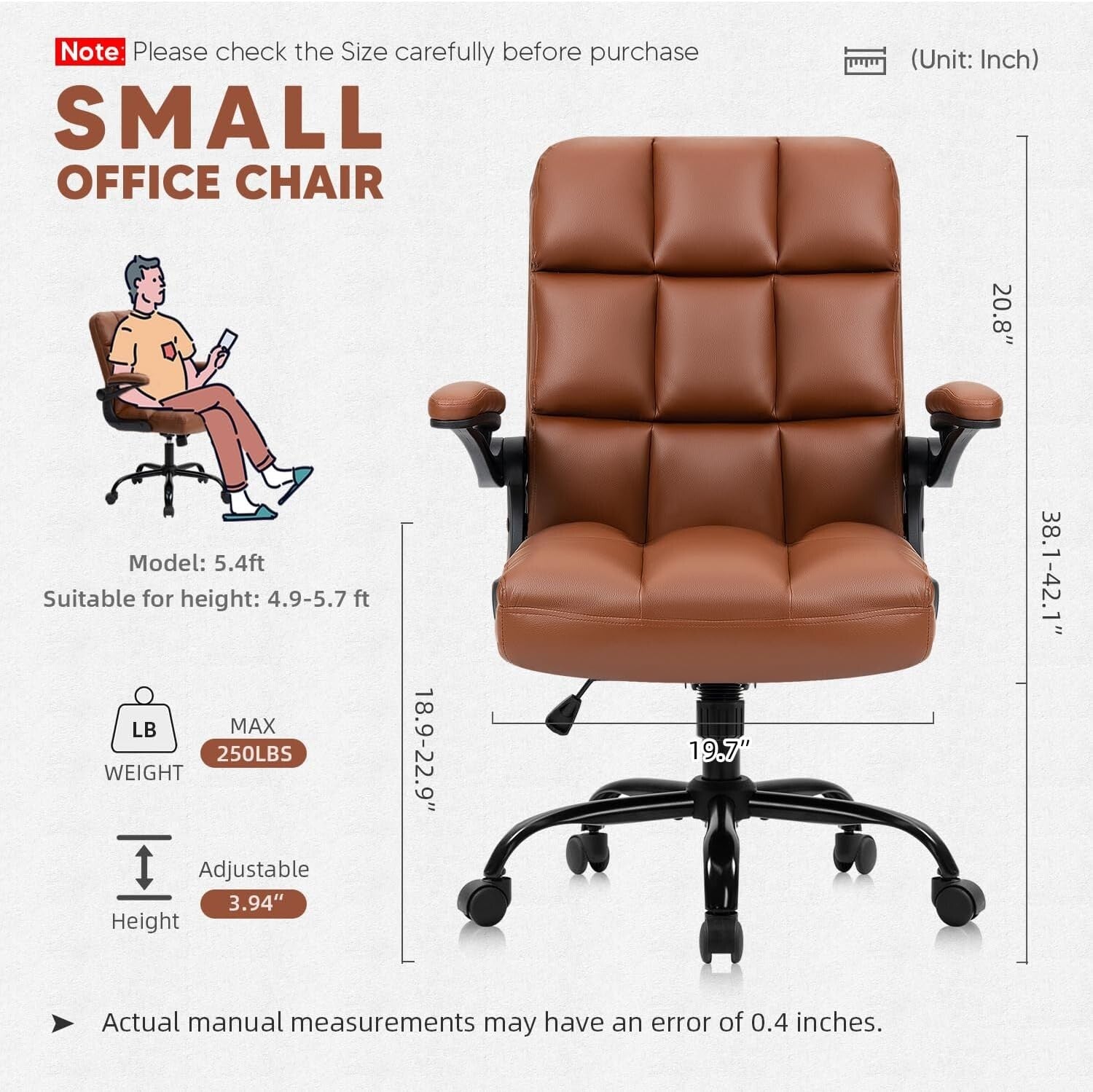 Ergonomic Rolling Swivel Desk Chair with Leather Finish for Modern Home Offices