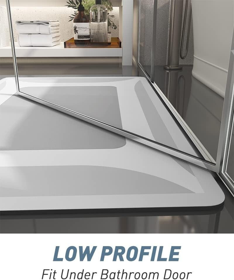 Quick Dry Absorbent Grey Bath Mat with Rubber Backing – Ideal for Shower Safety