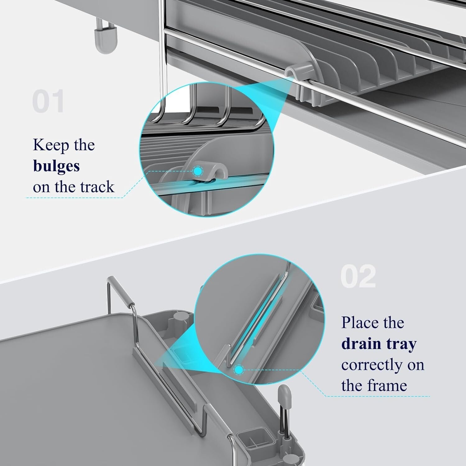 Large Extendable Dish Drying Rack - Rust-Resistant & Adjustable for Counter Use