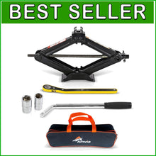 Load image into Gallery viewer, Compact 3 Ton Tire Jack Kit for Cars &amp; SUVs - Includes Adjustable Lug Wrench