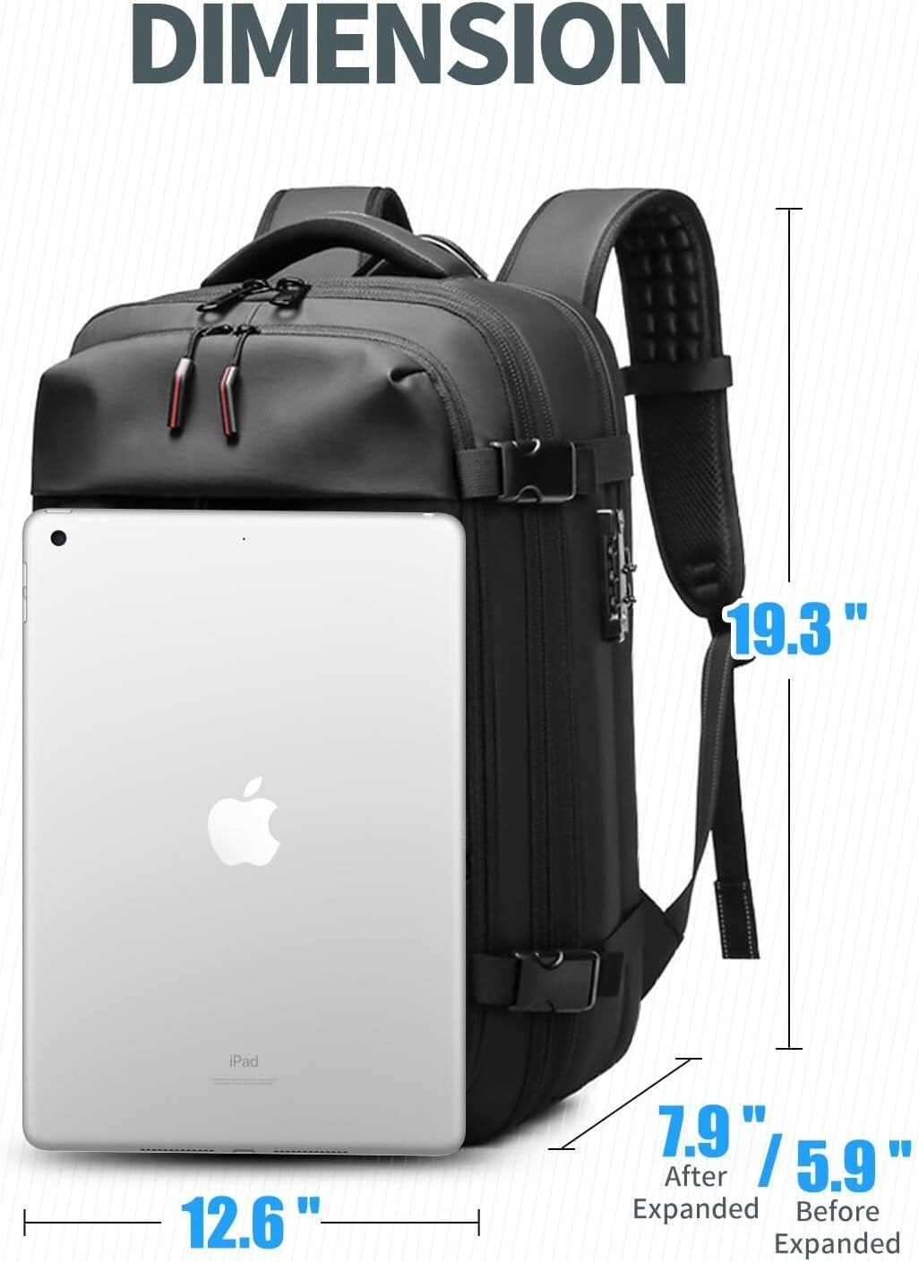 Lightweight Travel Backpack with Vacuum System and Reflective Safety Features