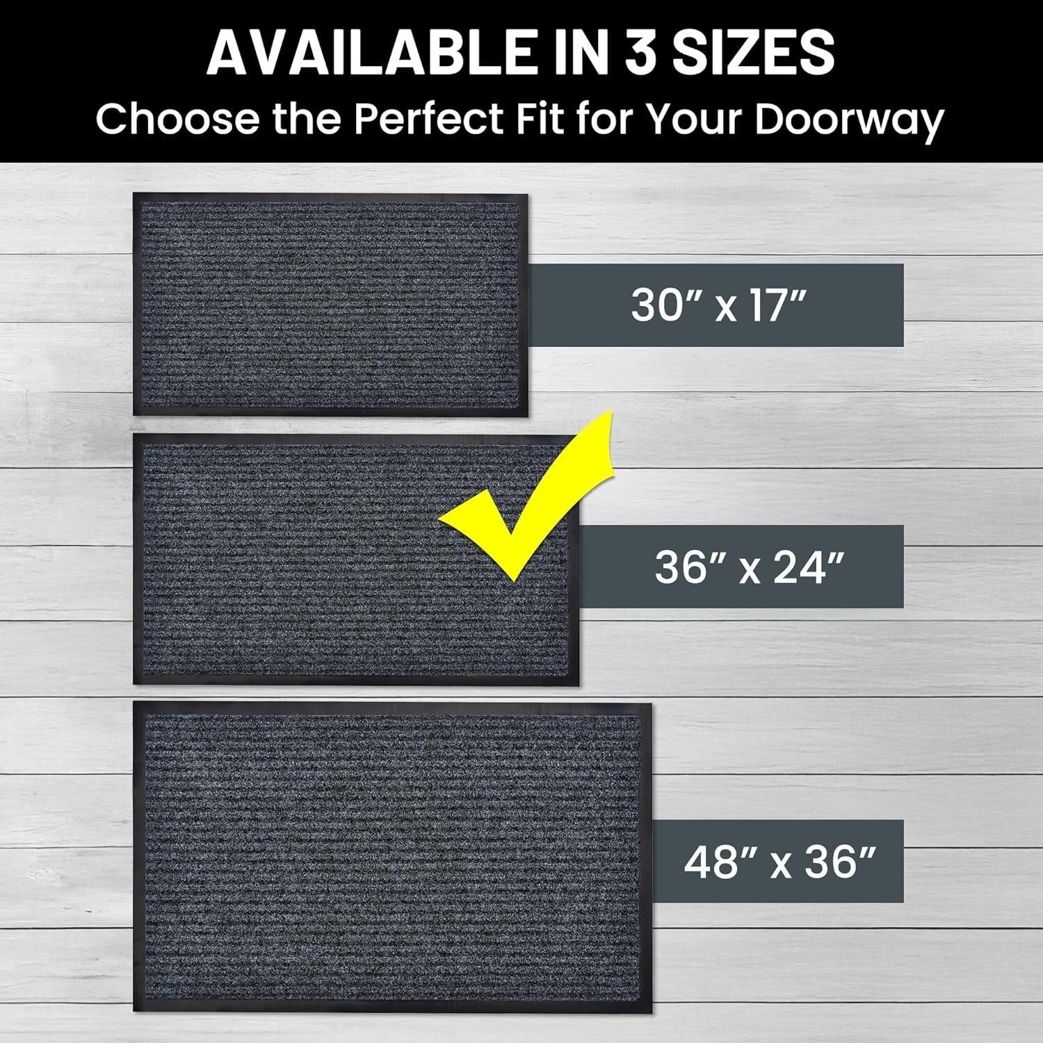 Water-Repellent Floor Mats in Steel Gray - 2-Pack | Indoor & Outdoor Doormats