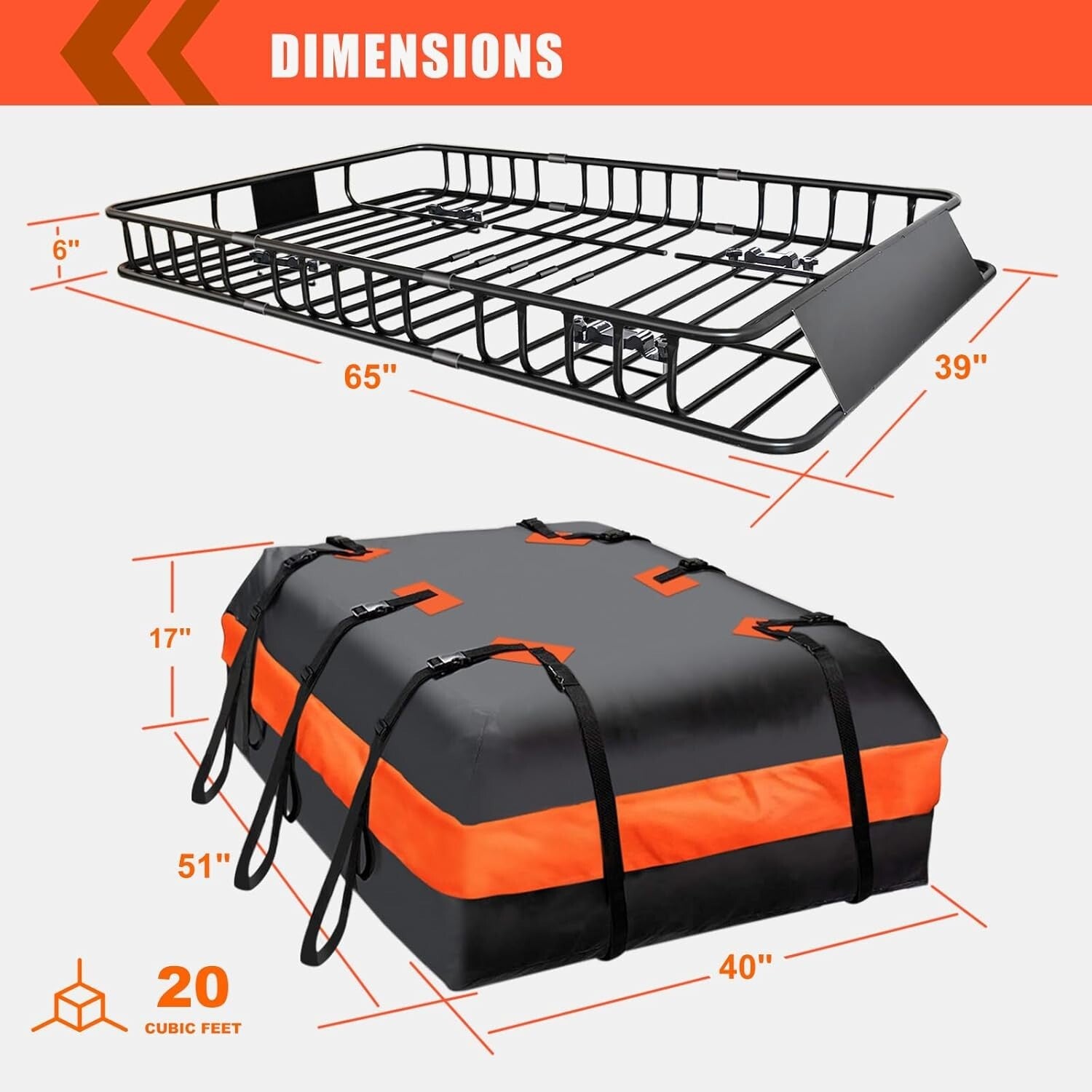 All-Vehicle Roof Rack Carrier with Waterproof Bag - Easy Assembly & 200 lbs Load