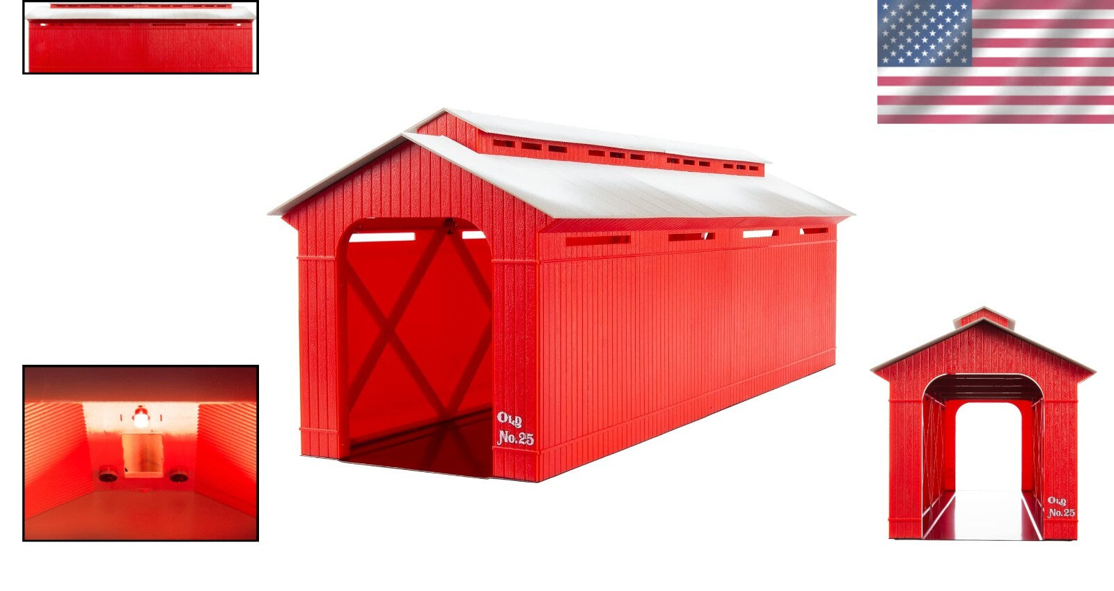 Durable 24" Illuminated Bridge for Model Trains - Metal, O Gauge Compatible