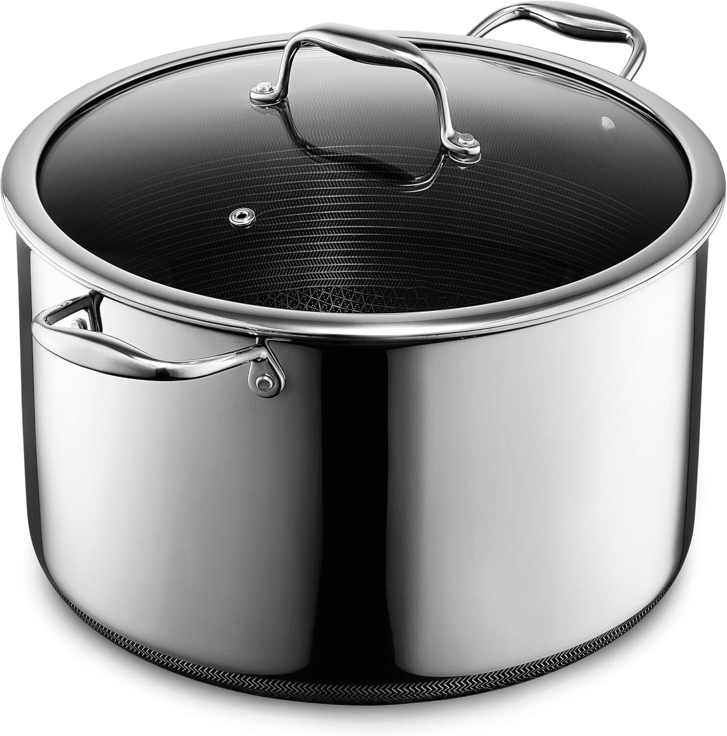 Versatile 12-Quart Nonstick Stockpot for All Cooktops - Oven Safe Up to 900°F