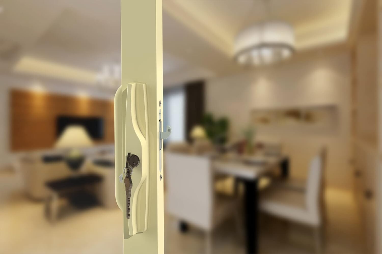 Aluminum Patio Sliding Door Handle Set with Mortise Lock - Attractive Design