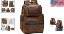 Load image into Gallery viewer, Vintage Leather 15.6" Laptop Backpack - Large Capacity Business Travel Bag