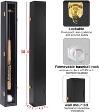 Load image into Gallery viewer, Elegant Baseball Bat Display Case with Wooden Frame &amp; UV Protection - Wall Mount