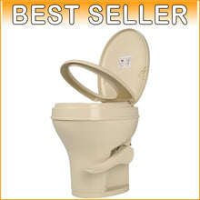 Load image into Gallery viewer, Residential Height RV Toilet, 18.5” Gravity Flush, Soft Close – Parchment Bone