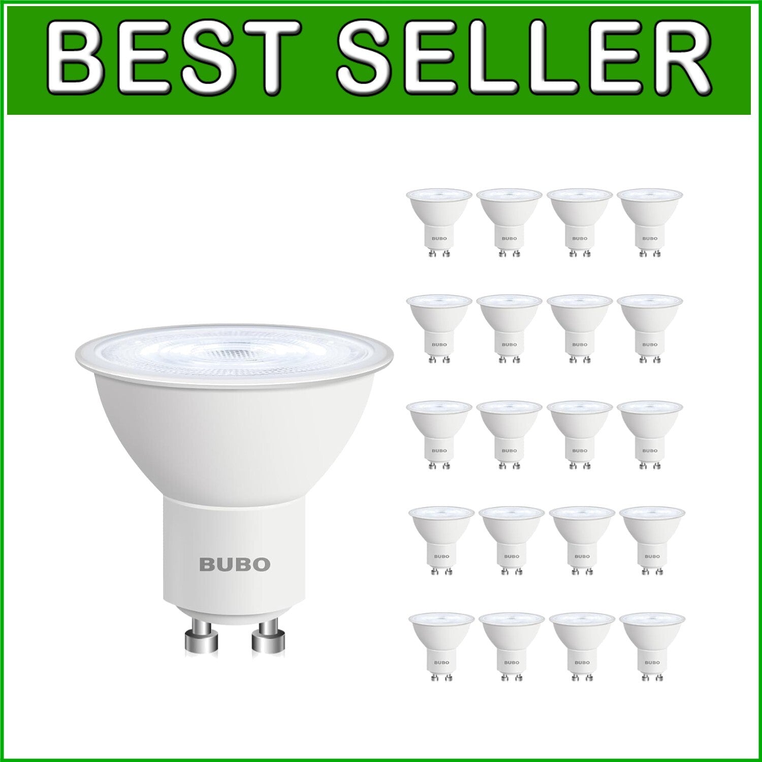 Energy-Efficient GU10 LED Bulb 6W, 650 Lumens Daylight - 20 Bulbs for Home Use