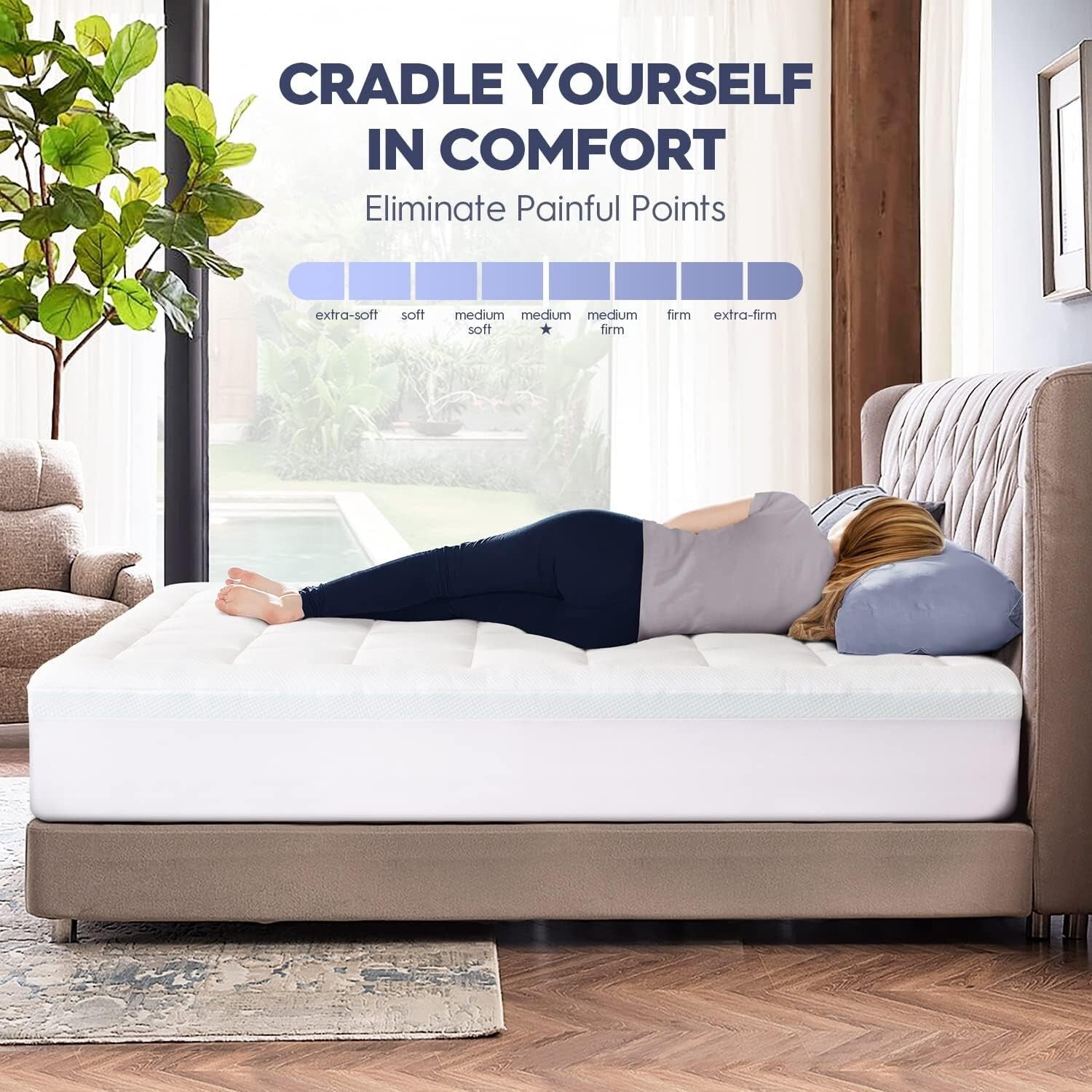 Enhanced Support Twin XL Mattress Topper with 3-Inch Cooling Memory Foam Layer