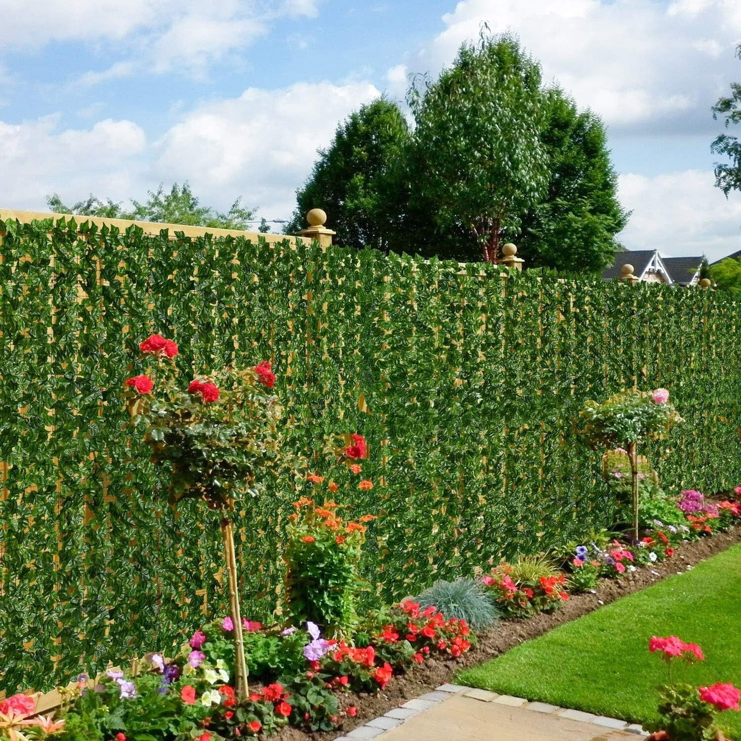 118x69in Artificial Ivy Privacy Fence - Lightweight Outdoor Garden Decor