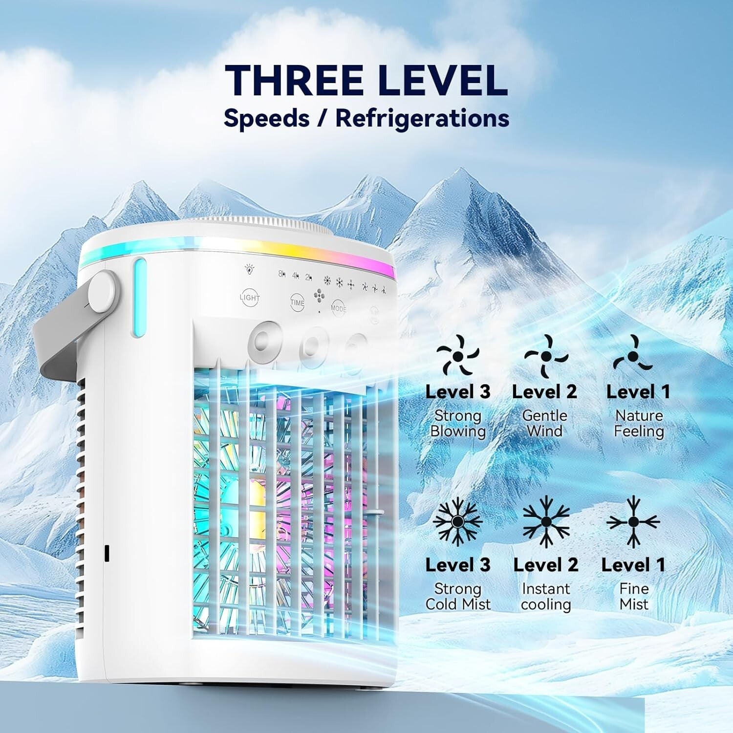 Whisper-Quiet Personal Air Conditioner with Remote, Timer & Colorful Night Light