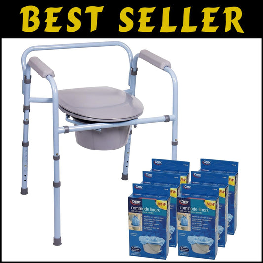 Compact Folding Portapotty with Splash Guard - Perfect for Camping or Home Use