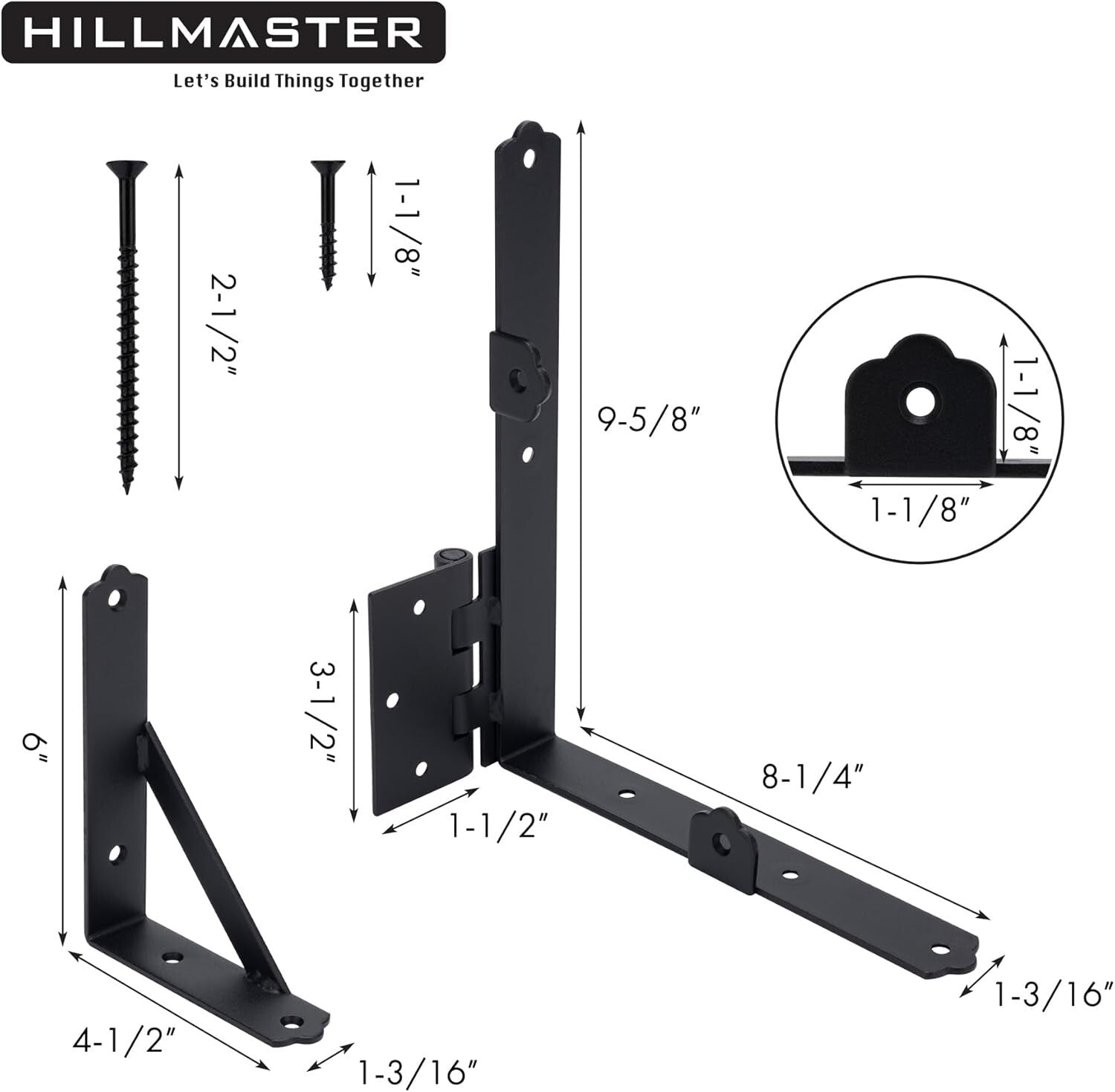 2 Set Corrosion-Resistant Adjustable Gate Kit with Heavy-Duty Brackets and Latch