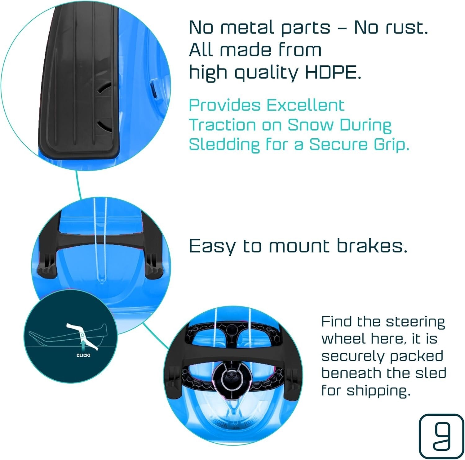 Lightweight & Durable Snow Sled for Ages 3+ – Fun for Kids and Adults