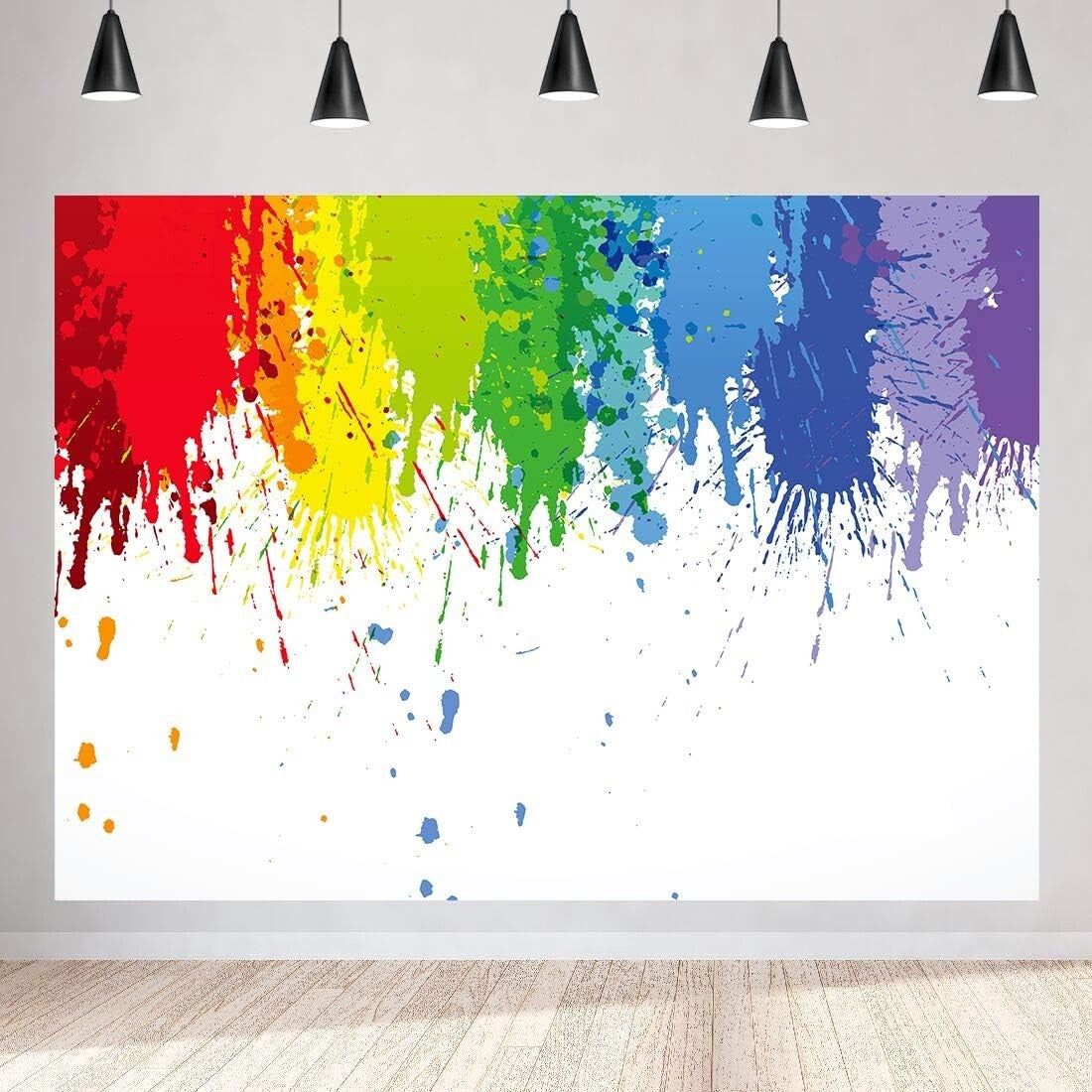 Lightweight Abstract Paint Splatter Backdrop, Ideal for Photo Booths (10x7ft)