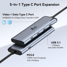 Load image into Gallery viewer, Ultimate USB-C Splitter with 5 Ports - Fast Data Transfer &amp; Dual Monitor Support