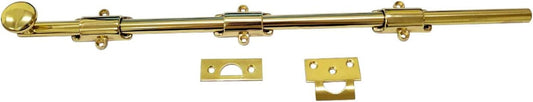 Elegant Solid Brass Dutch Door Bolt - 18'' Polished Brass, Easy Install Pack