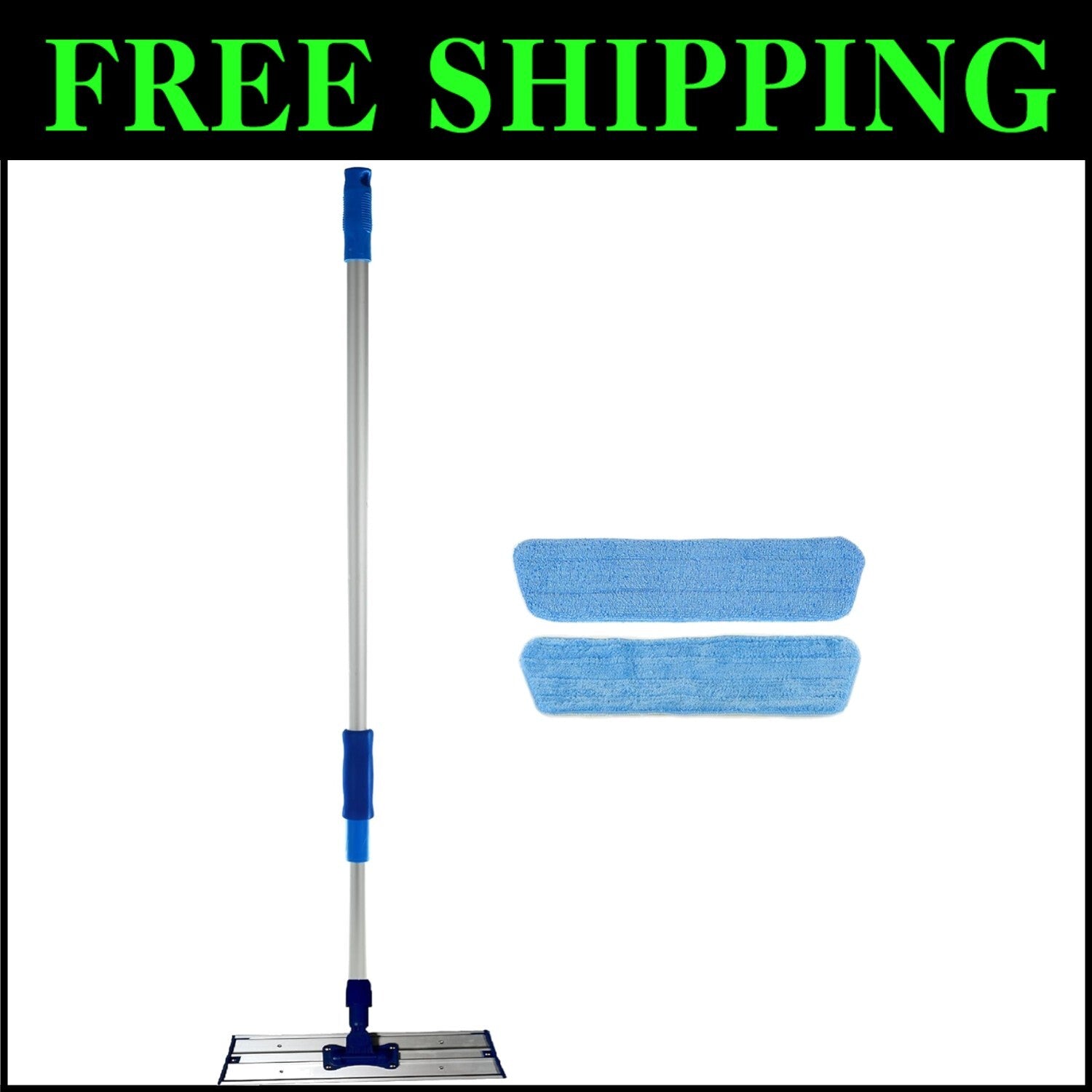 Efficient 16" Microfiber Cleaning Mop with Easy-to-Wash Pads & Aluminum Handle