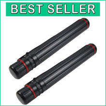 Load image into Gallery viewer, XL Set of 2 Telescoping Poster Tubes - Waterproof and Lightweight Black Design