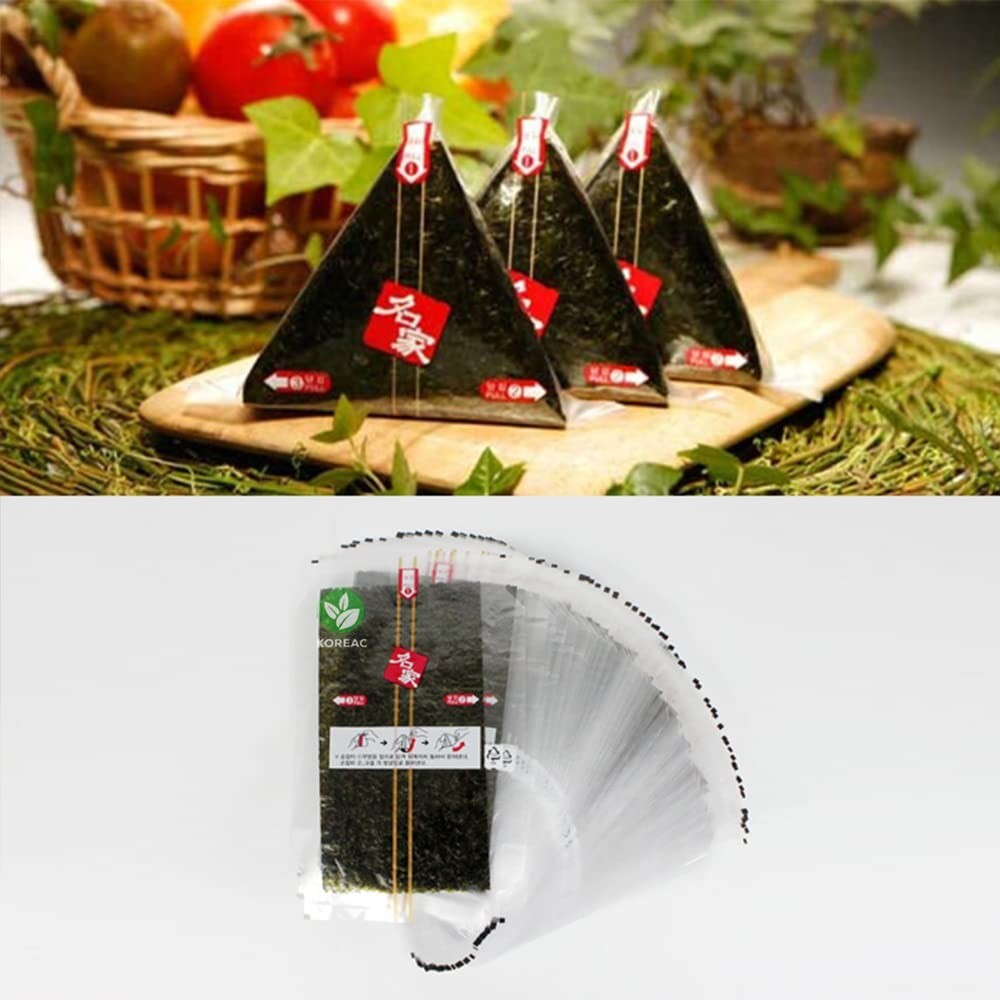 150 Sheets of Re-Sealable Seaweed Wraps for Healthy Triangular Kimbap or Onigiri