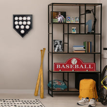 Load image into Gallery viewer, Home Plate Baseball Display Case - Securely Show 12 Baseballs or Rings in Style