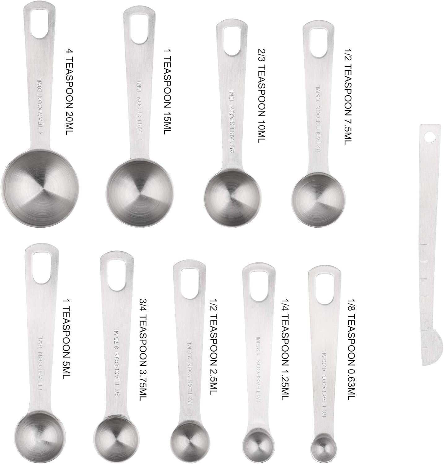 Complete 21-Piece Stainless Steel Measuring Set with Magnetic Conversion Chart