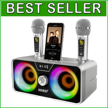 Load image into Gallery viewer, 20W Karaoke Machine for All Ages with Rechargeable Battery &amp; Colorful Lights