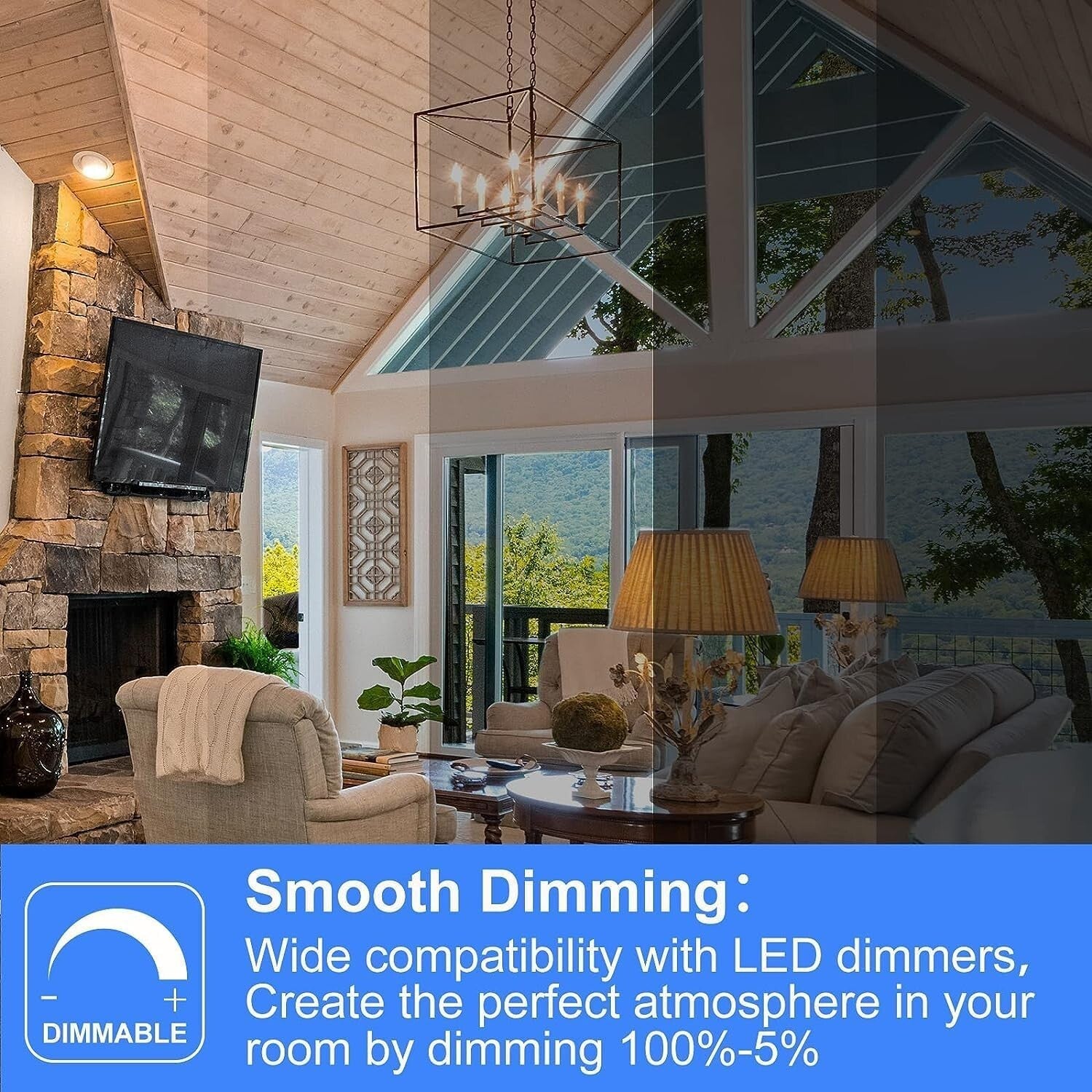 Dimmable Soft White LED Bulbs B10, 60W Equivalent - Elegant Chandelier Lighting