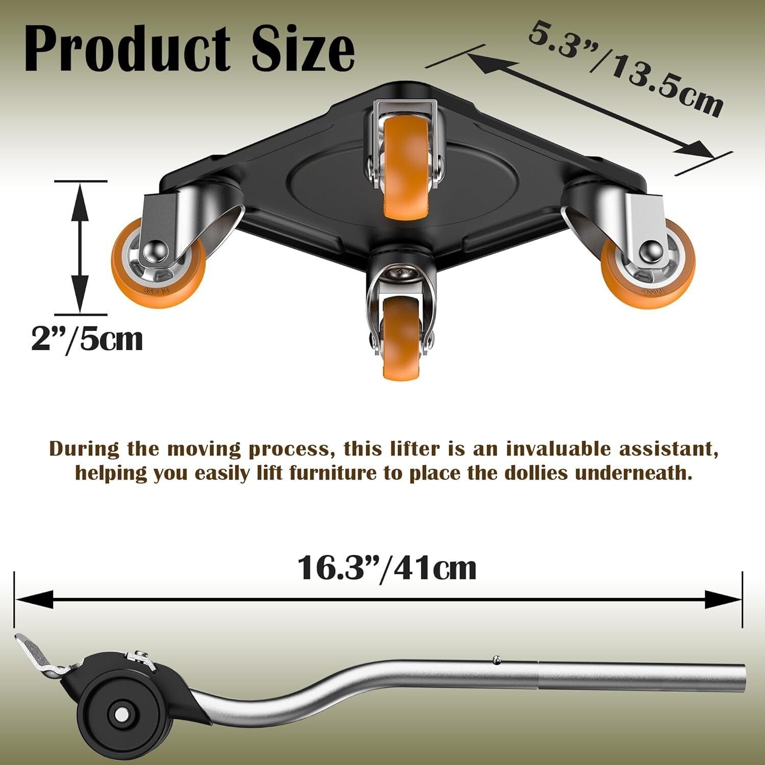 Reinforced Carbon Steel Dolly with Furniture Lifter - Innovative Moving Solution