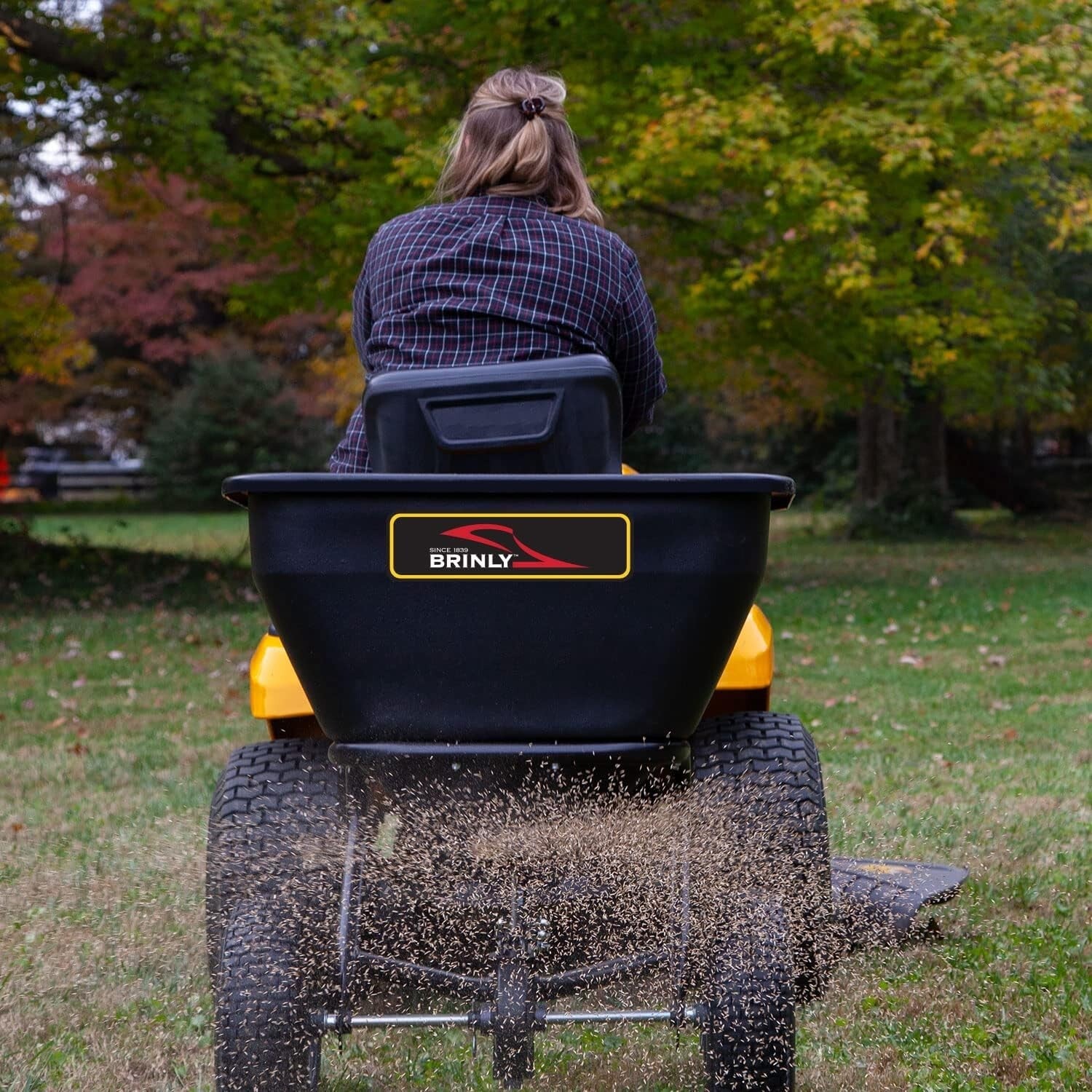 Tow Behind Broadcast Spreader - 175 lb Capacity with Universal Hitch & Autoflow