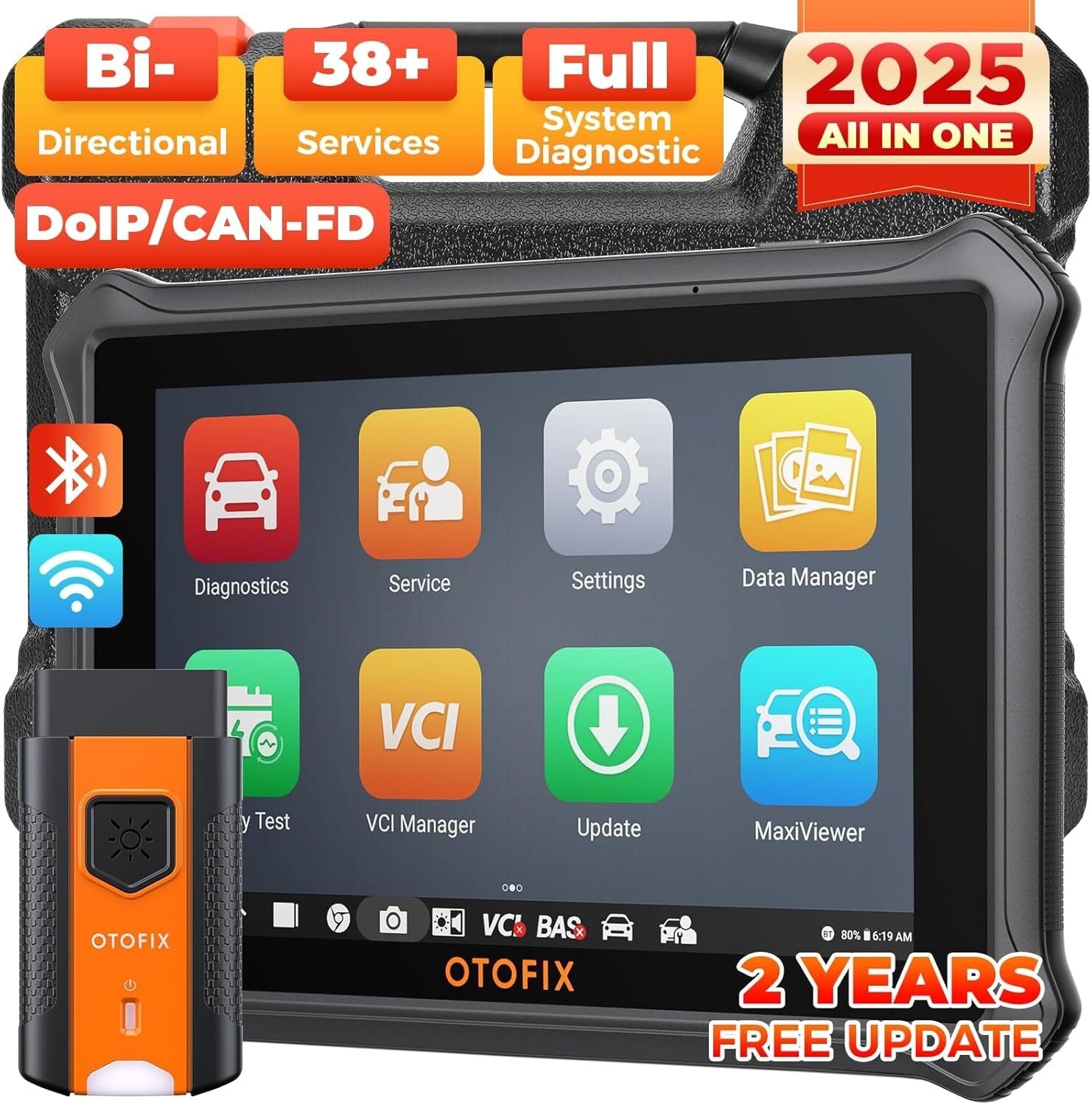 D1 Lite Bidirectional Scan Tool – 2025 Automotive Diagnostics with 2-Year Fre...