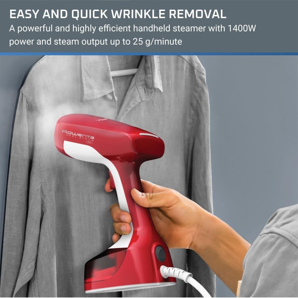 Portable 1400W Clothes Steamer with 15 Sec Heating for Quick Wrinkle Removal
