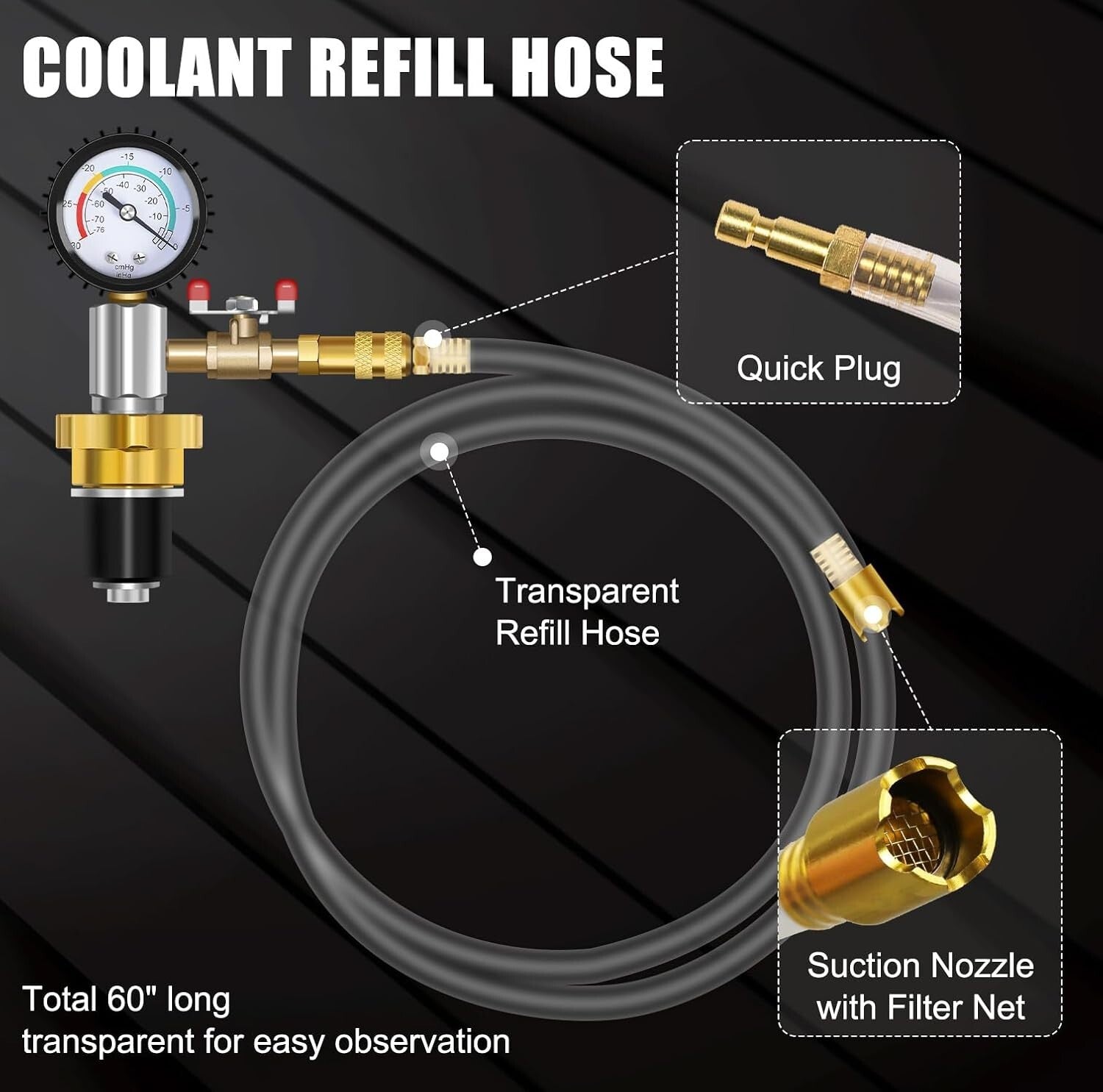 Professional Coolant Filling Tool Kit - Pneumatic System for Rapid Radiator Care