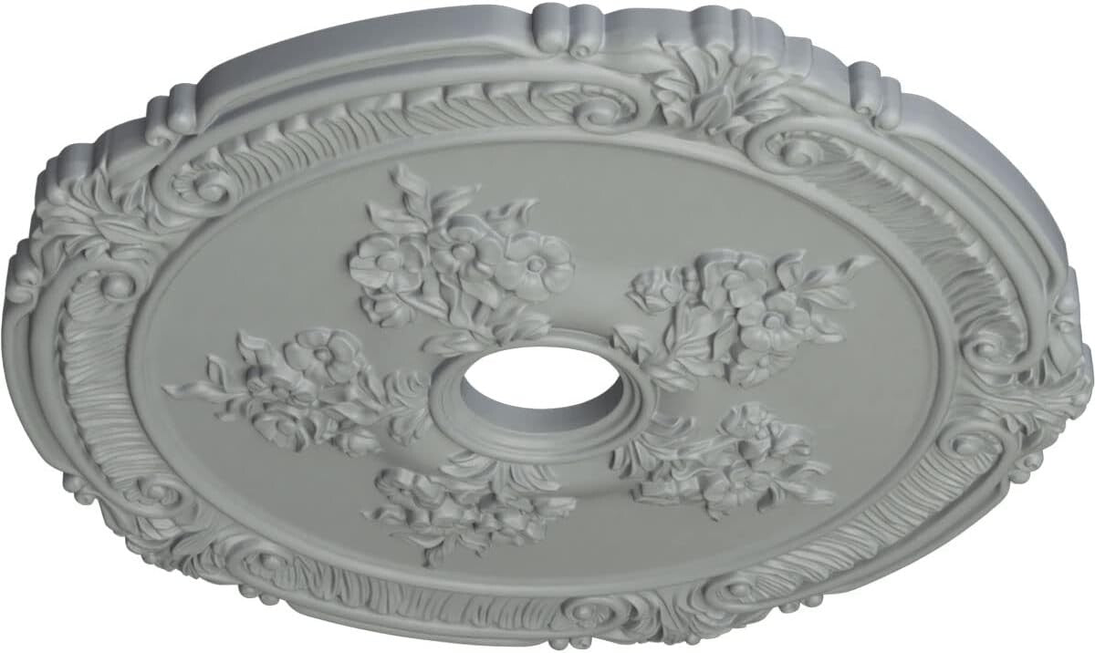 Factory Primed Rose Ceiling Medallion 26"OD - Luxurious Light Fixture Upgrade