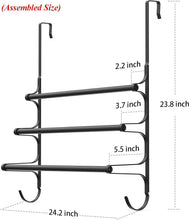 Load image into Gallery viewer, Durable 24.2” Over Door Towel Storage Rack with Hooks - Smart Bathroom Solution