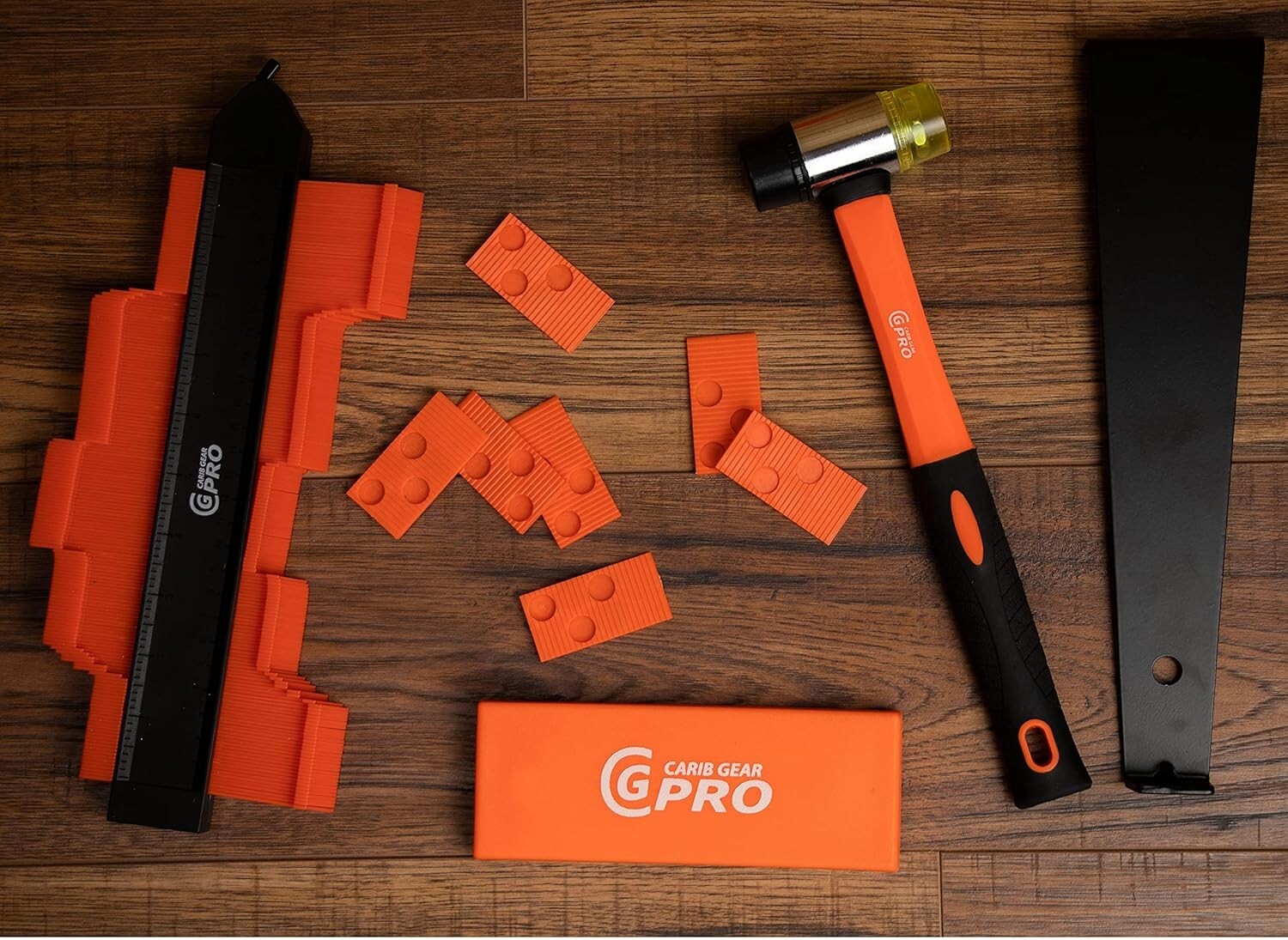 All-in-One Laminate Flooring Tool Set with 40 Spacers and Accurate Contour Gauge