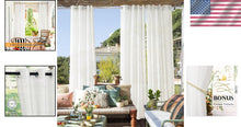 Load image into Gallery viewer, Stylish Linen Textured Sheer Curtains for Indoor/Outdoor Use - 2 Pack, 52"x96"