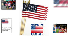 Load image into Gallery viewer, Patriotic 24-Pack of Lightweight American Flags on Birch Handles - Garden Ready