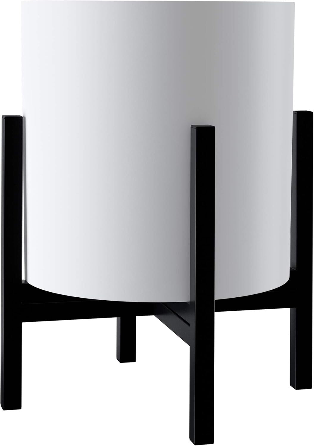 Elegant 12-Inch Round Matte White Pot with Drainage Plug - Indoor/Outdoor Use