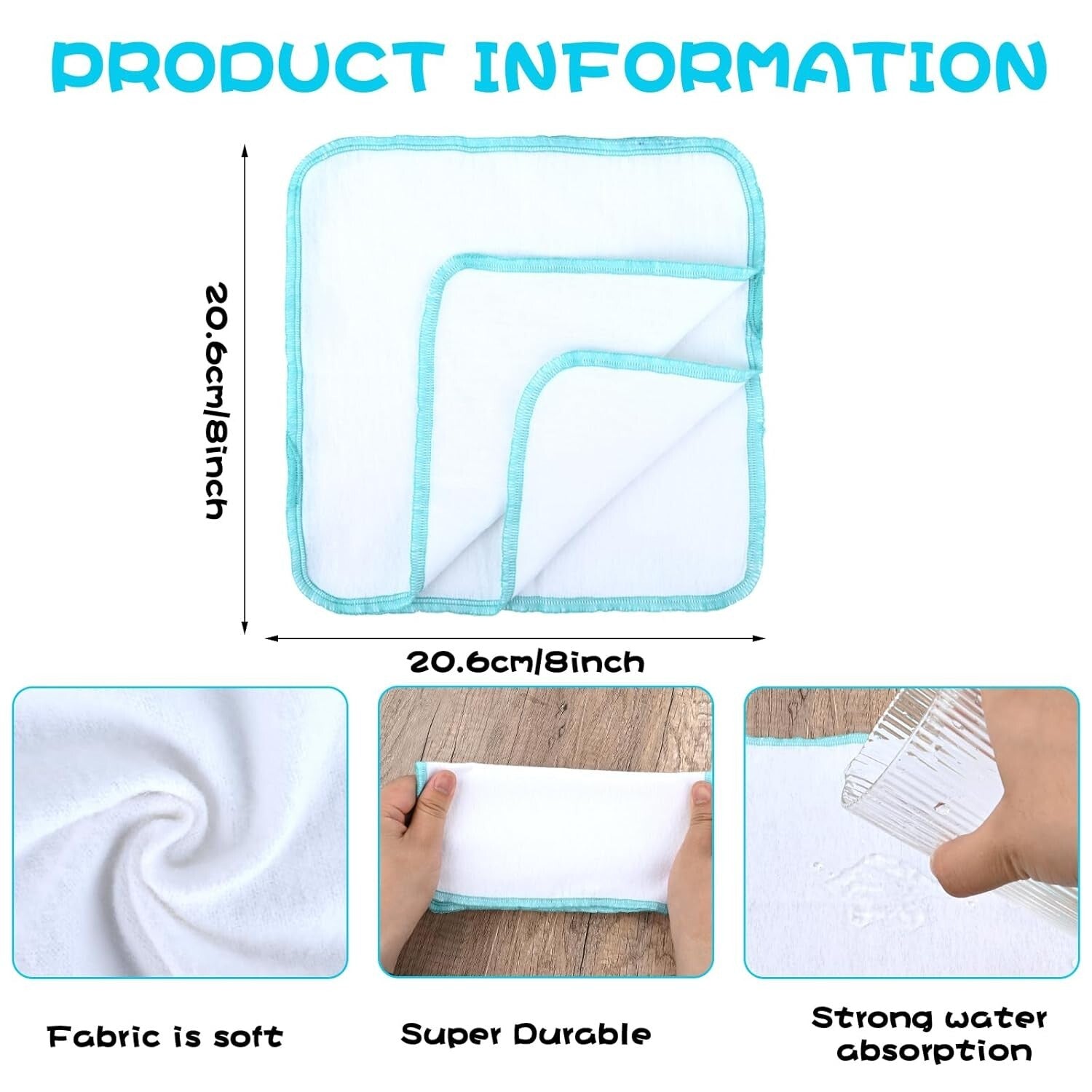 Wipe Essentials: 100-Count Flannel Baby Wipes with Dispenser - Machine Washable